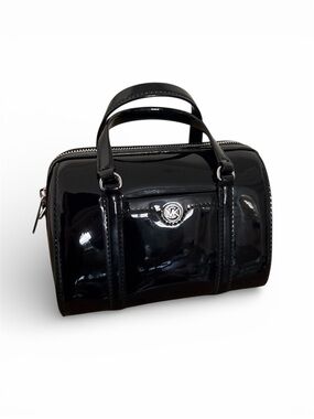 Michael Kors Patent Mini Duffel Crossbody Bag Black NWOT Complete Set with Strap